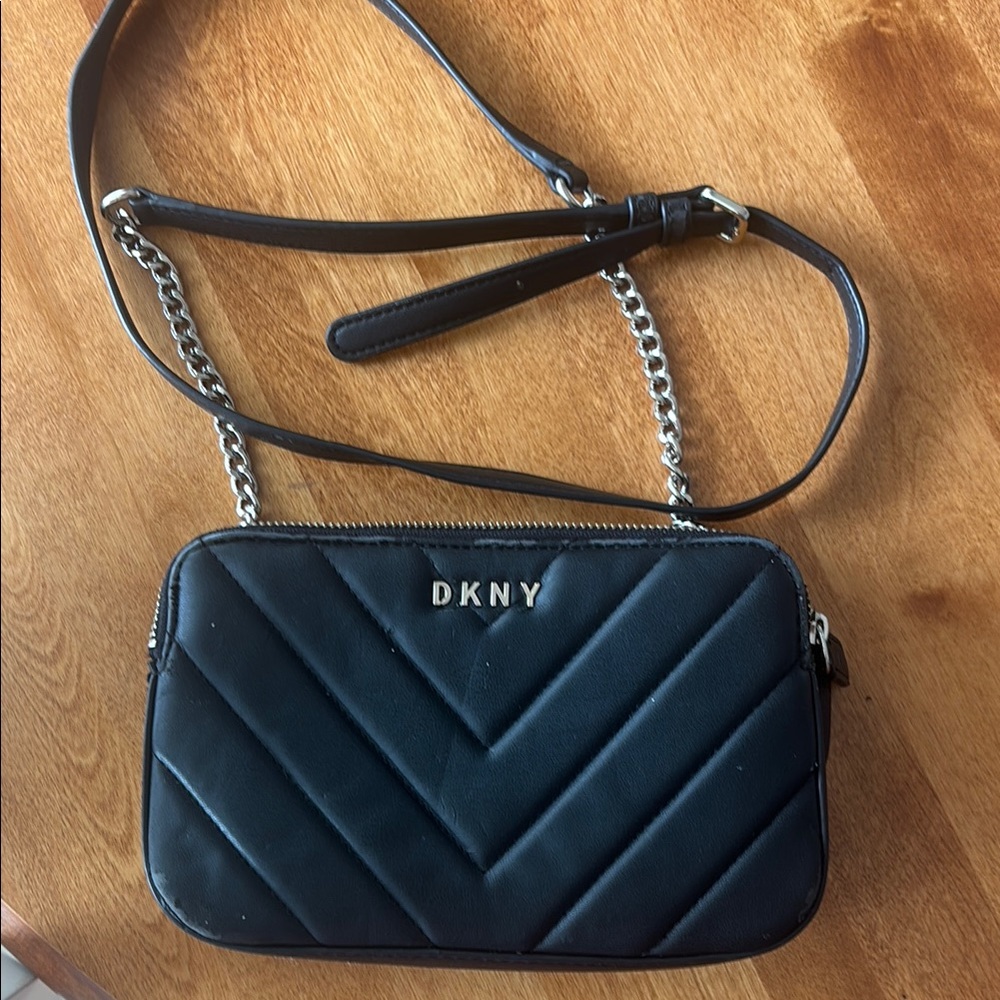 DKNY Black Chevron Crossbody Bag